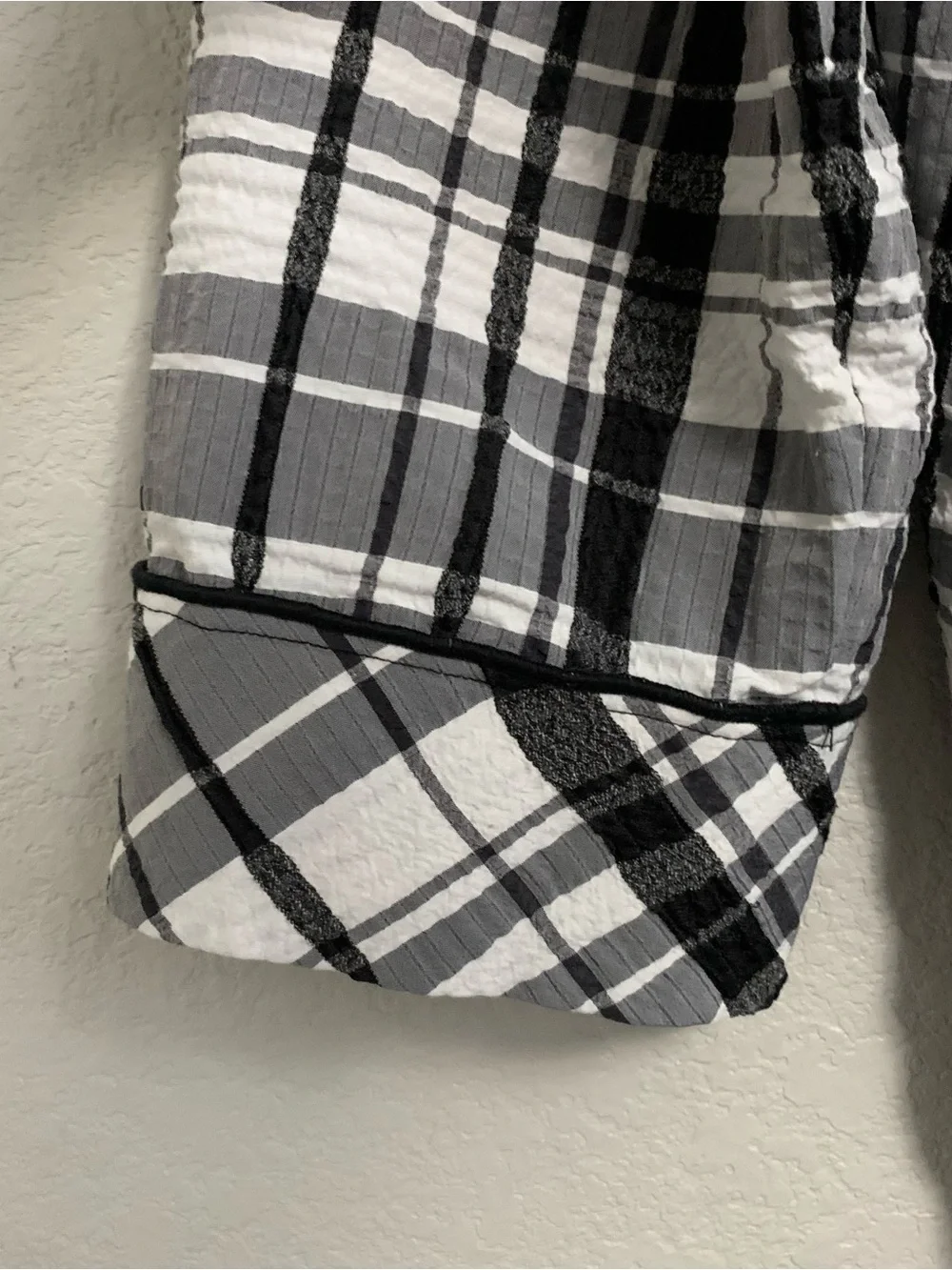 Ali Miles Blouse Top Women 2X Button Front Tunic Plaid Geometric Pockets Artsy - Picture 6 of 15